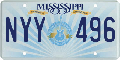 MS license plate NYY496