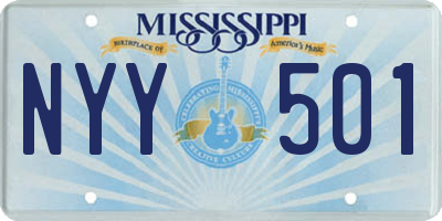 MS license plate NYY501