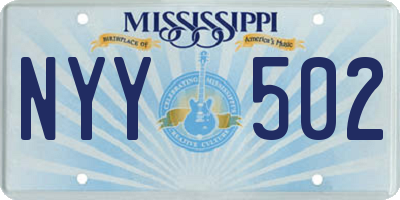 MS license plate NYY502
