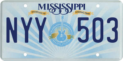 MS license plate NYY503