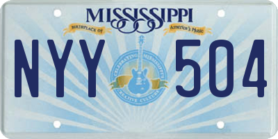 MS license plate NYY504