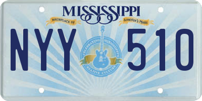 MS license plate NYY510