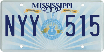 MS license plate NYY515