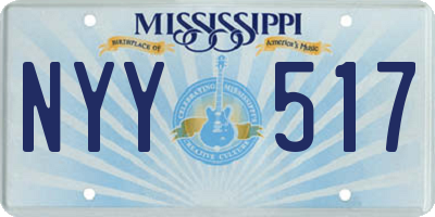 MS license plate NYY517