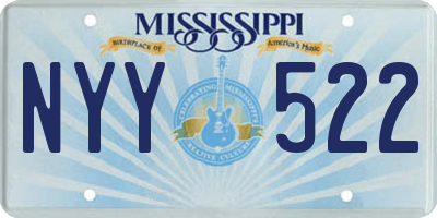 MS license plate NYY522