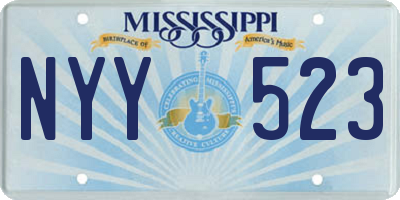 MS license plate NYY523