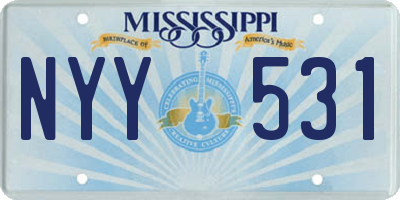 MS license plate NYY531