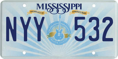 MS license plate NYY532