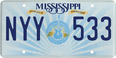 MS license plate NYY533