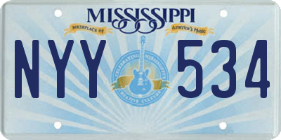 MS license plate NYY534