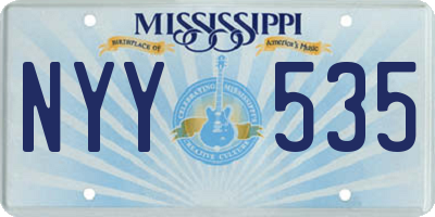 MS license plate NYY535