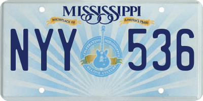 MS license plate NYY536