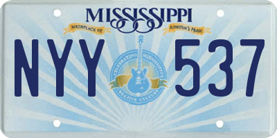 MS license plate NYY537