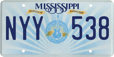 MS license plate NYY538