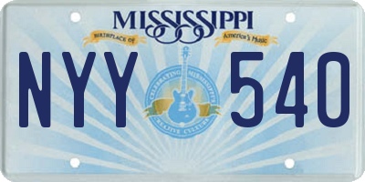 MS license plate NYY540