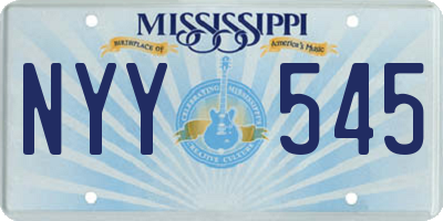 MS license plate NYY545