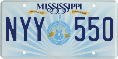 MS license plate NYY550
