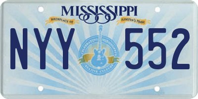 MS license plate NYY552