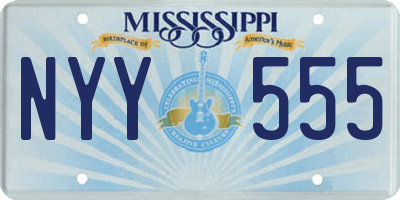 MS license plate NYY555