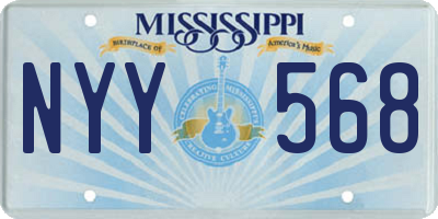 MS license plate NYY568