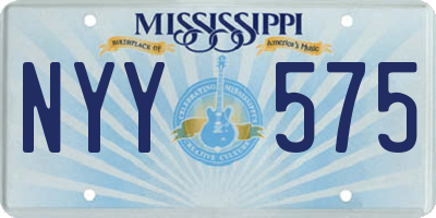 MS license plate NYY575