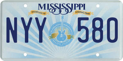 MS license plate NYY580