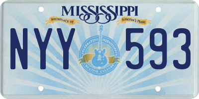 MS license plate NYY593
