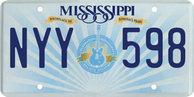MS license plate NYY598