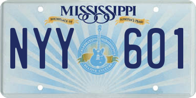 MS license plate NYY601
