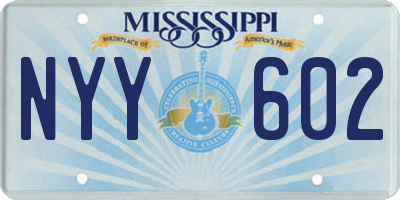 MS license plate NYY602