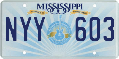 MS license plate NYY603