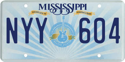MS license plate NYY604