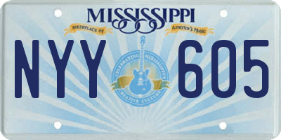 MS license plate NYY605