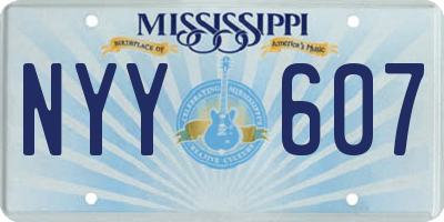 MS license plate NYY607