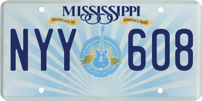 MS license plate NYY608