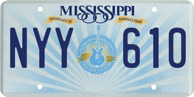 MS license plate NYY610