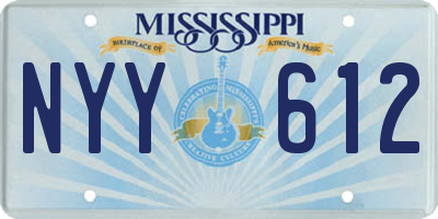 MS license plate NYY612