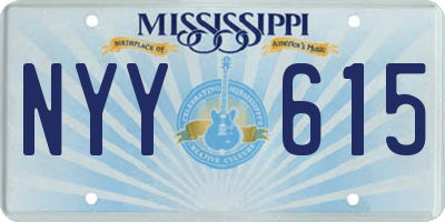 MS license plate NYY615