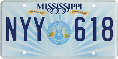 MS license plate NYY618