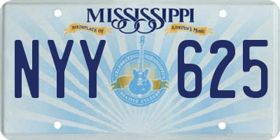 MS license plate NYY625