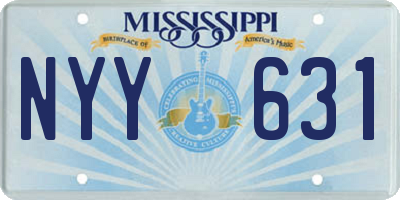 MS license plate NYY631
