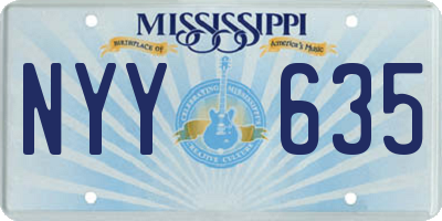MS license plate NYY635