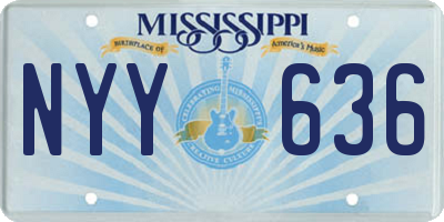 MS license plate NYY636