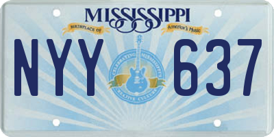 MS license plate NYY637