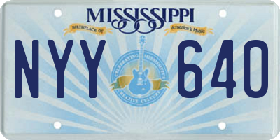 MS license plate NYY640