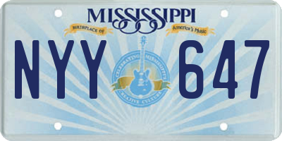 MS license plate NYY647