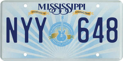 MS license plate NYY648
