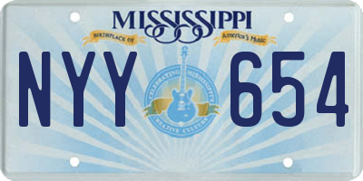 MS license plate NYY654