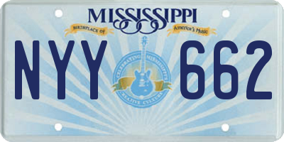 MS license plate NYY662