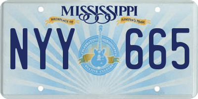 MS license plate NYY665
